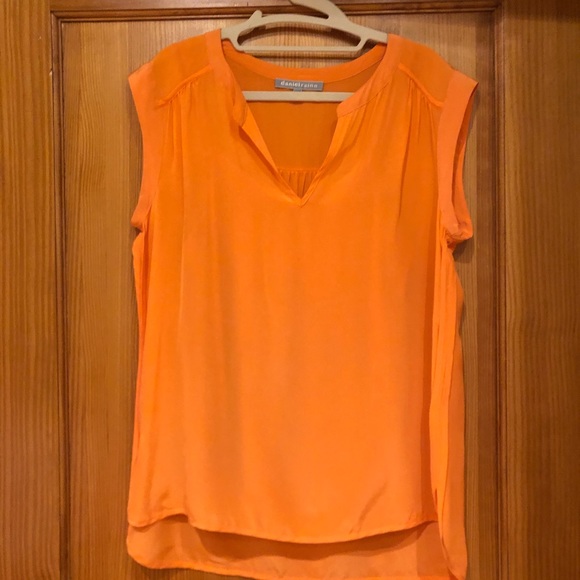 Daniel Rainn orange silk blouse with camisole, M - Picture 1 of 3